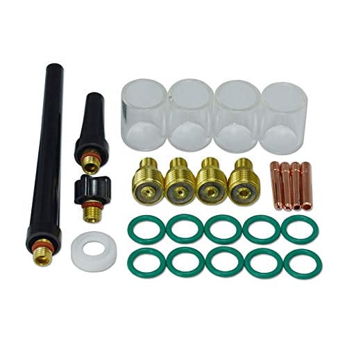 26pcs TIG Welding consumables screen meshes gas lens collet body 1/16 & 3/32 12# Pyrex Cup Kit DB SR fit WP 9 20 25 Torch 